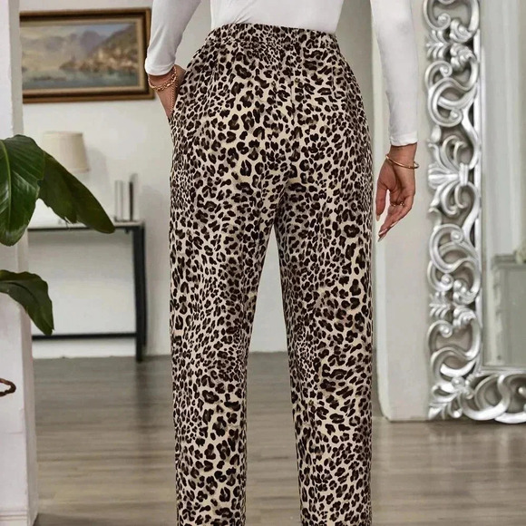 Multicolor Casual Women's Elastic Waist Corduroy Straight Leg Pants - Picture 4 of 7